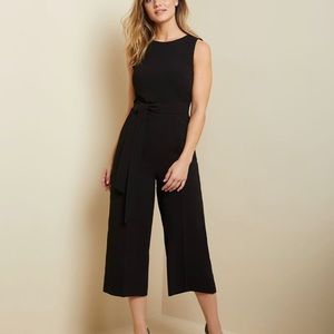 Crossover back, crop wide leg jump suit